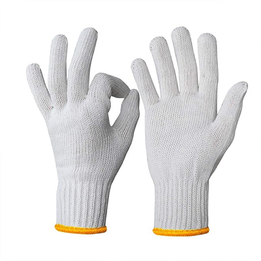 Evridwear Cotton Polyester String Knit Shell Safety Protection Work Gloves for Painter Mechanic Industrial Warehouse Gardening Construction Men One Case With no dots, S Size 240 Pairs