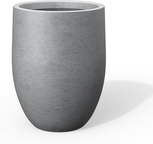 Kante Tall Concrete Planter, 21.7-Inch Height Gray Large Indoor Outdoor Plant Pot with Drainage Hole for Patio Garden Home, Modern Decor for Flowers and Tree