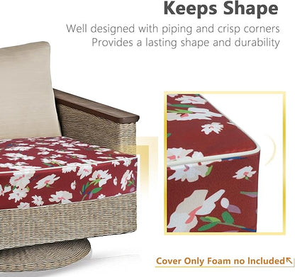 Porch Shield Patio Chair Seat Cushion Covers Set 4, Outdoor Waterproof Fade Resistant Cushion Slipcovers, Replacement Covers Only, 23 x 23 x 4 Inch