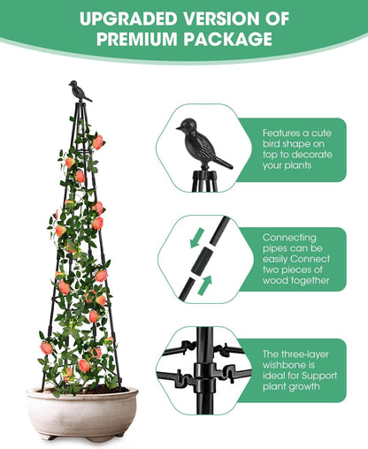 2 Pack Garden Trellis for Climbing Plants Outdoor Indoor Pot 67inch Tall Support for Climbing Vines Vegetables Plants Garden Obelisk Trellis Tomato cage