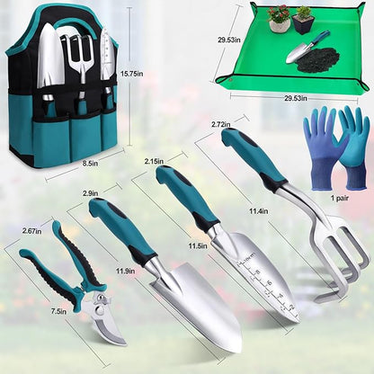 Kynup Garden Tools 7-Piece, Gardening Hand Tools, Gardening Tools Set Cultivators with Rust-Proof,Stainless Steel, Aluminum Alloy Material, Gardening Supplies Set Ideal Gift