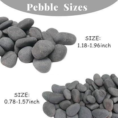 10LB Black Stones Pebbles River Rocks, Natural Beach Pebbles, 1-2" Garden Decorative Stones-1-2 Large Plant Rocks,Ideal for Aquarium, Home Decor