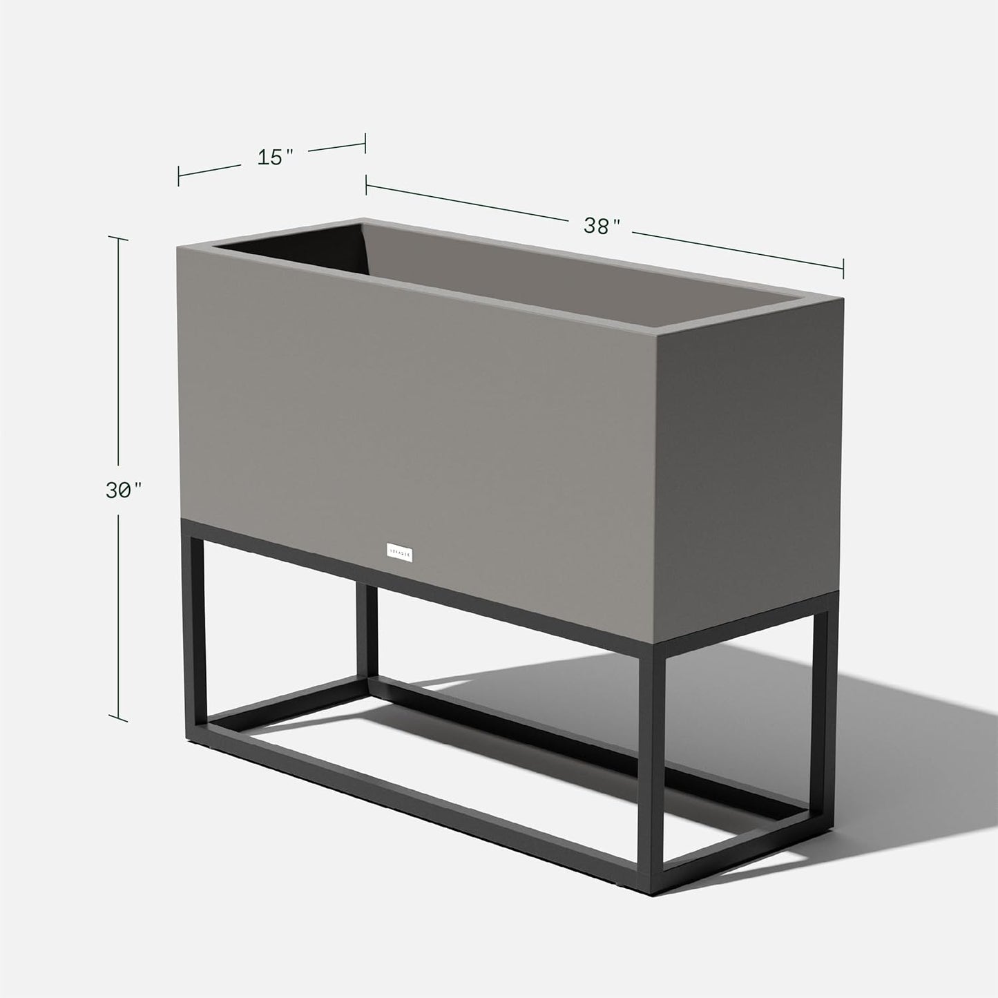 Veradek Block Series Raised Long Box Planter for Patio & Garden | Durable All-Weather Use with Aluminum Stand | Modern Décor for Herbs, Flowers