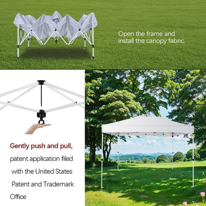 10x10 Pop Up Canopy Tent – One-Person Setup, Waterproof & UV-Blocking, Heavy-Duty Steel Frame, Wheeled Bag & Sandbags – Outdoor Shade for Beach, Camping, Backyard, Tailgate, Events (White)