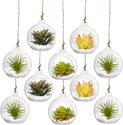 Hanging Glass Candle Holder, Globe Glass Tea Light Holder, Hanging Glass Vase, Flower Plants Terrarium, Glass Orbs Container, Micro Landscape DIY for Home, Office, Wedding (3.15" 12Pcs)