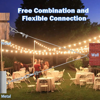 3/16" Wire Rope, 304 Stainless Steel Turnbuckle Wire Tensioner Kit, 100 Ft PVC Coated Steel Cable w/ 7×7 Strand Core for Decking Stair Railing, Shade Sail, String Light Hanging, Clothes Line