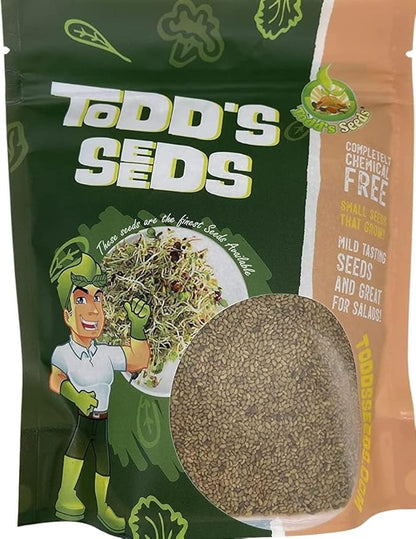 Todd's Seeds Broccoli and Friends Sprouting Seed Mix: Broccoli, Crimson Clover, Red Radish, Alfalfa, Non-GMO, Chemical Free, High Germination (1/4 Pound)