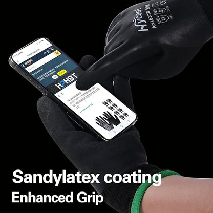 Waterproof Work Gloves for Men and Women, Hycool Thermal Insulated Freezer Rubber Coated Gloves,Super Grip L6201