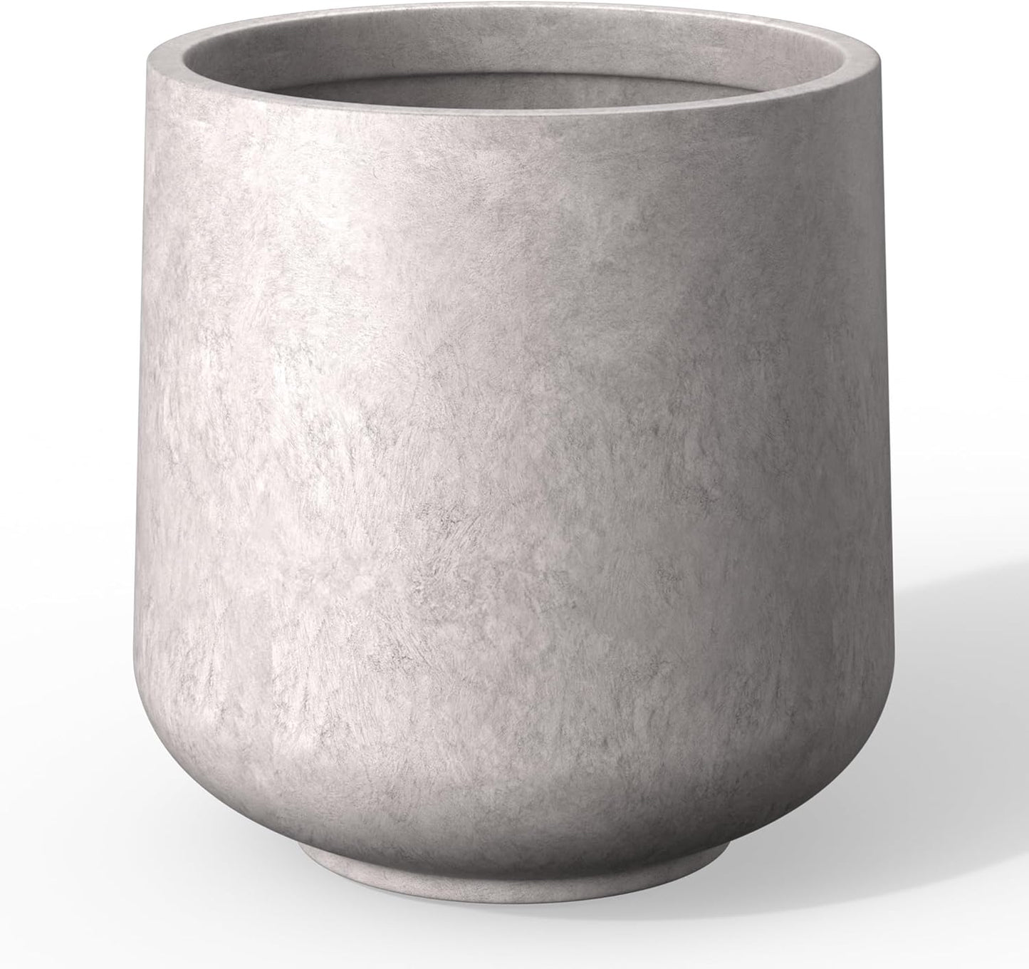 Kante 11.6" Dia Round Concrete Planter, Outdoor Indoor Large Plant Pots Containers with Drainage Hole and Rubber Plug for Home Garden Patio, Light Gray