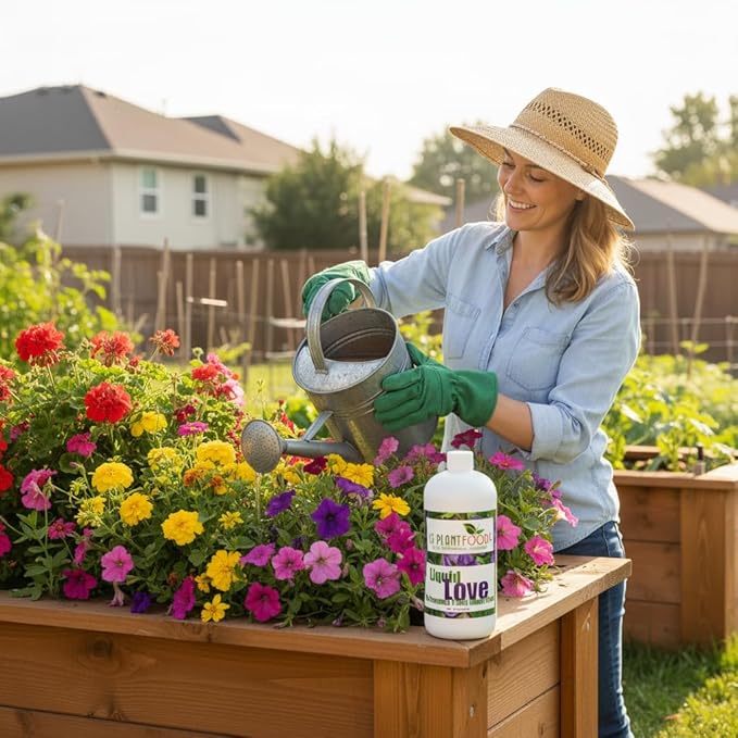 Liquid Love - All Purpose Liquid Fertilizer by GS Plant Foods (32 oz) - Natural Fertilizer for Vegetables, Herb Gardens, House Plants, Fruit Trees, Lawns & Shrubs