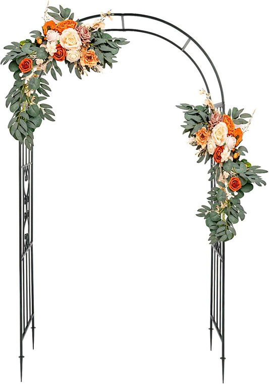 VINGLI Garden Arbor, Arch Walkway for Wedding Ceremony Party, Christmas Garden Decorations Steel Garden Trellis for Plant Climbing, Pergola for Garden, Backyard, Lawn, Bench (Dome)