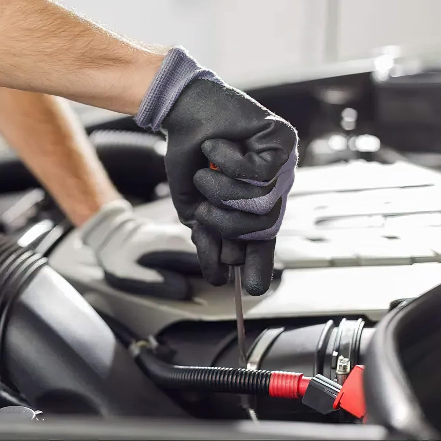 ATERET Work Gloves 12 Pairs Micro-Foam Nitrile Coated Safety Gloves, Seamless Knit Nylon Gloves Home Improvement General Use