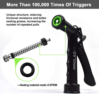 Hose Nozzle 4 Pack, Full Size Pistol Grip Water Nozzle Sprayer with Threaded Front, High Pressure Nozzle, Adjustable Spray Water Flow for Watering Plants, Showering Pet, Washing Car, Cleaning