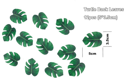 90pcs Edible Butterfly, Flowers and Turtle Back Leaves Cake Topper Cupcake Toppers Wedding Themed Party Birthday Cake Decoration Mixed Size & Colour(Tasteless)