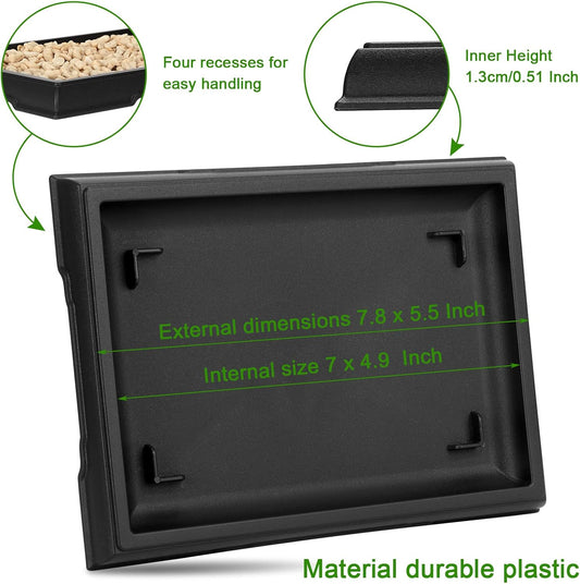 Pinkunn 2 Pcs Bonsai Humidity Tray Drip Tray Plastic Plant Water Catcher Plant Saucers for Indoors and Outdoors Cactus,Succulents,Bonsai Tree,Stone Not Included (7.8 x 5.5 Inch)