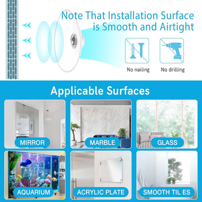 2-Pack Acrylic Window Plant Shelves with Suction Cups & Support Brackets - Rectangle Window Sill Extender for Herb Pots, Succulents, Flower Boxes, Micro Greens | Indoor/Outdoor Use