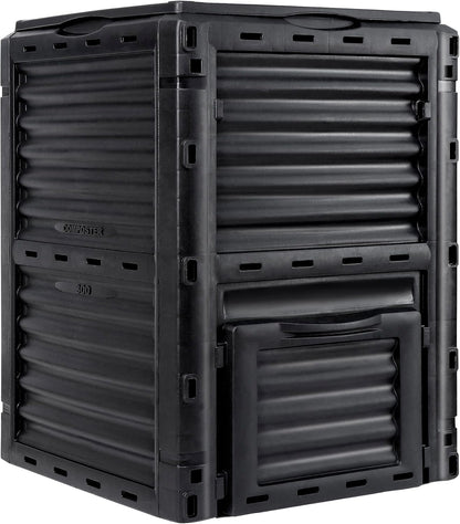 F2C Garden Compost Bin from BPA Free Material -80 Gallon(300 L) Large Compost Bin Aerating Outdoor Compost Box Easy Assembling, Lightweight, Fast Creation of Fertile Soil, Black