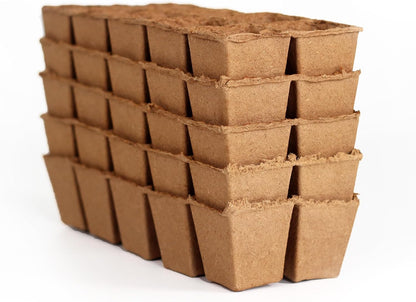 Daniel's Plants 2" Naked Pots Seedling Trays | Natural Plantable Seed Starter Trays | OMRI-Listed Biodegradable | Earth Friendly Contains No Peat | 100 Cell 2 Inch Tray (100, 2 Inch Tray)