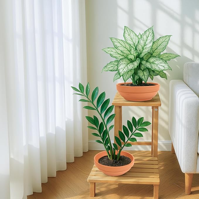 Clay Pots for Plants with Drainage Hole, 4 Pack Large Terra Cotta Plant Pot, 7.67 Inch Terracotta Pot Ceramic Pottery Planter Cactus Flower Pots