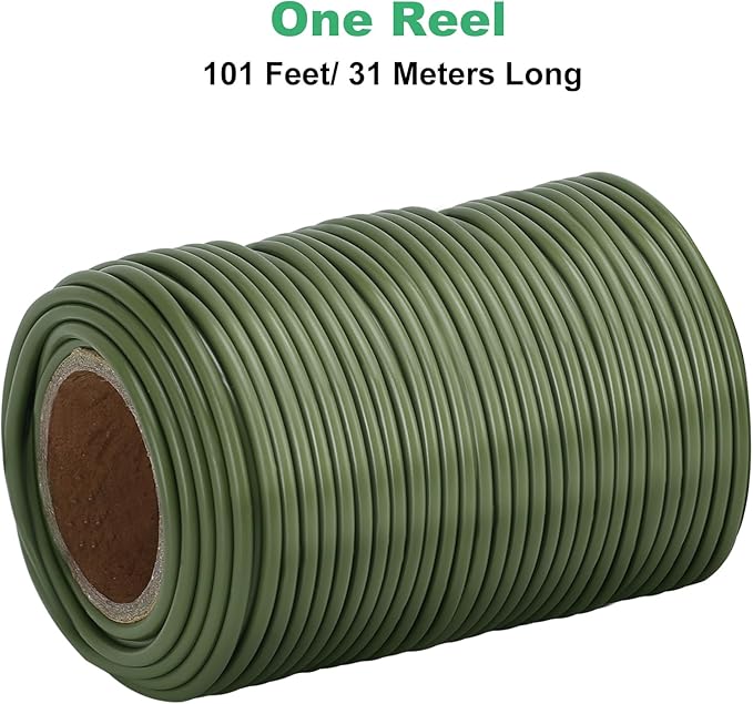 101 Feet Soft Plant Ties Dark Green Plant Twist Ties, Plant Ties for Support. Gardening Supplies for Plants Office Home Organization 3mm Diameter