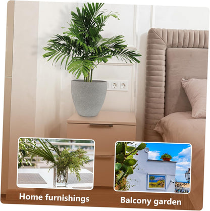 Imitation Stone Shape Resin Flower Planter Pot Round Succulent Container for Indoor and Outdoor Gardening Durable Frost-Resistant Easy to Maintain