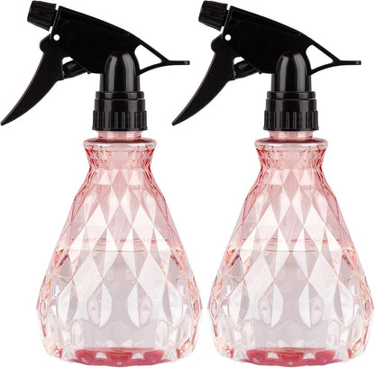 2 Pcs Spray Bottles, 500 ml/17 oz Empty Water Spray Bottles, Plastic Reusable Adjustable Mist Sprayer Squirt Bottles Containers Refillable for Cleaning Solutions, Gardening, Plants (Pink)