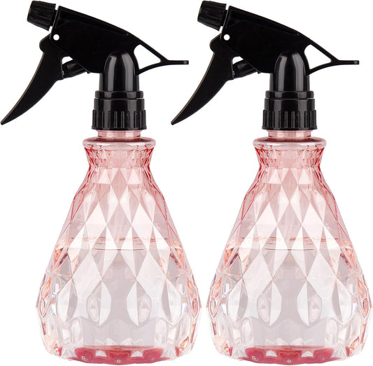 2 Pcs Spray Bottles, 500 ml/17 oz Empty Water Spray Bottles, Plastic Reusable Adjustable Mist Sprayer Squirt Bottles Containers Refillable for Cleaning Solutions, Gardening, Plants (Pink)