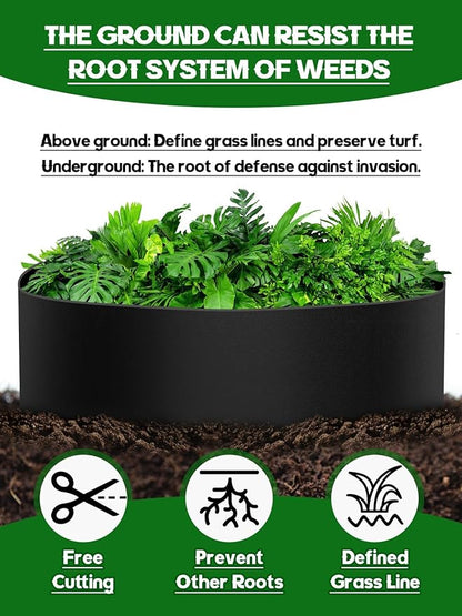 Kalolary Garden Landscape Edging, 5 inch x 60FT Garden Border Edging, Plastic Flower Bed Edging Borders Flexible Bender Border with 36 U Spikes for Lawn, Garden, Yard