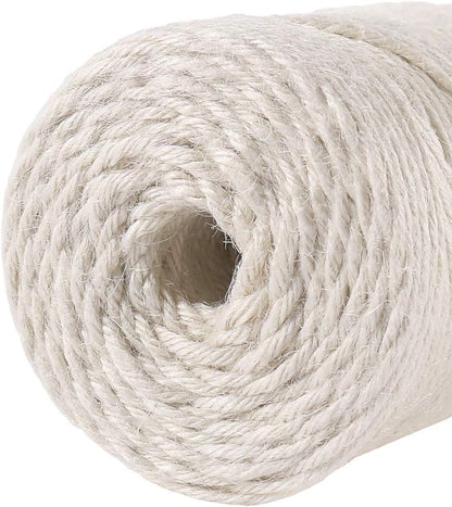 Tenn Well 3mm Jute Twine, 328 Feet Thick Twine String for Crafting, Gift Wrapping, Gardening, Packing and DIY Projects (Creamy)