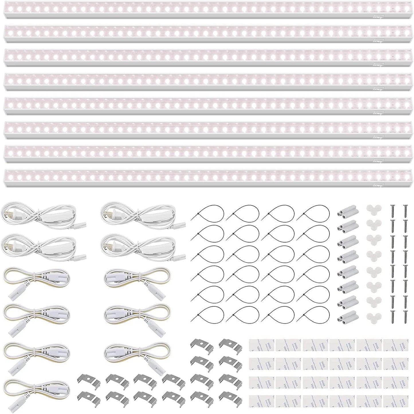 Barrina T5 Grow Light, Full Spectrum LED Grow Lights for Indoor Plants, 3ft 128W (8 x 16W, 800W Equivalent) Plant Light, Grow Lights for Seed Starting, Plug and Play, Pinkish White, 8-Pack