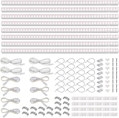 Barrina T5 Grow Light, Full Spectrum LED Grow Lights for Indoor Plants, 3ft 128W (8 x 16W, 800W Equivalent) Plant Light, Grow Lights for Seed Starting, Plug and Play, Pinkish White, 8-Pack