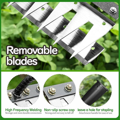 2025 Iron Weeding Rake 2.0, Iron Rake for Gardening and Weedings, Heavy Duty Gardening Hand Weed Puller Tools, 8 Teeth Carbon Steel Garden Weedings Rakes for Lawn Care