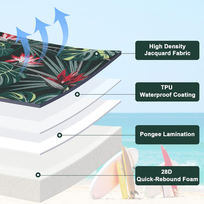 Favoyard Outdoor Chair Cushion 22 x 22 x 3 In Waterproof Pattern Fade Resistant Cushions for Patio Furniture with Removable Cover Attach Straps 28D Foam Insert Cushions Pads for Seat Sofa Couch 2 Pack