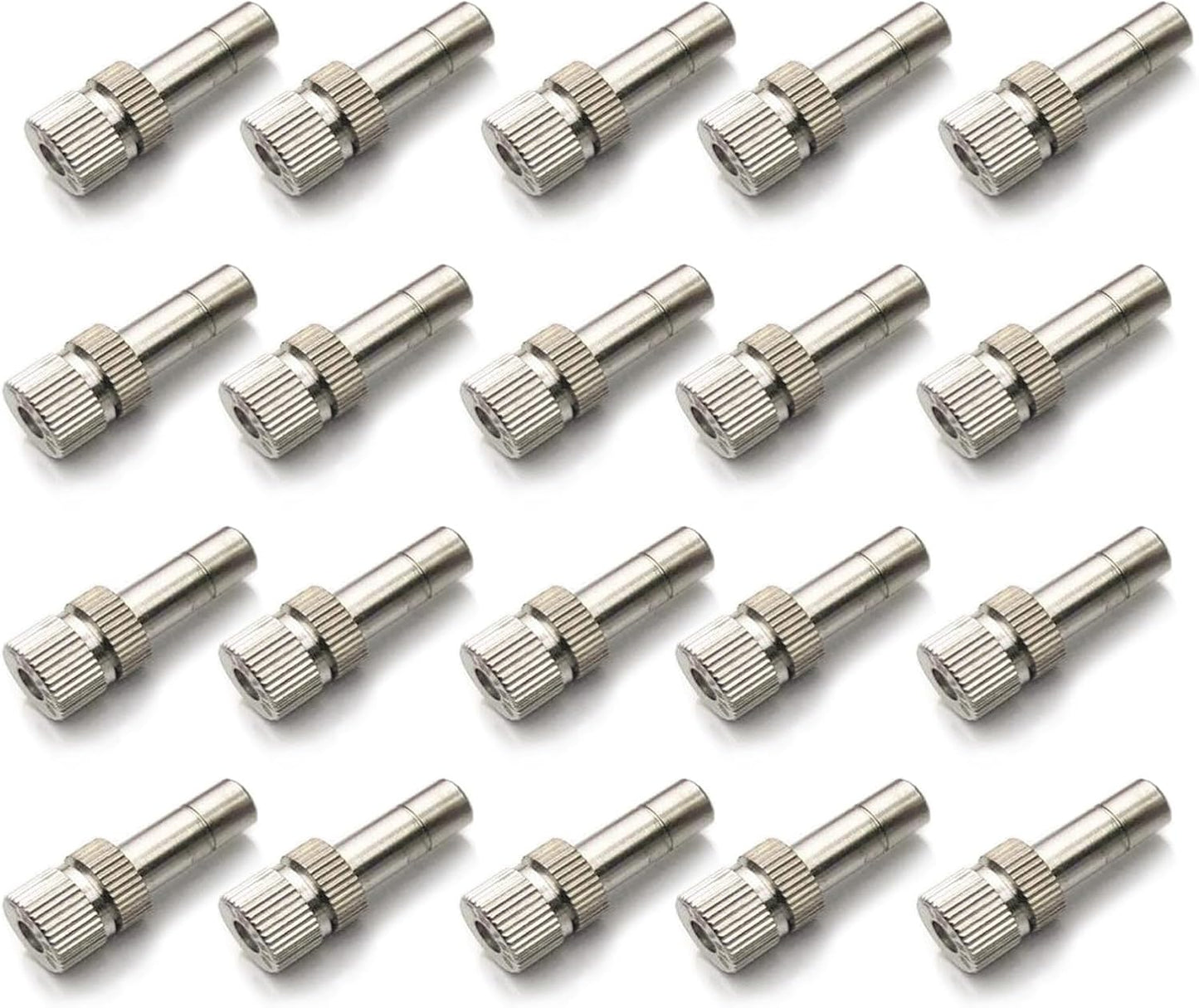 20pcs Brass Mister Nozzles, 6mm Misting Nozzles for Outdoor Cooling System, Landscaping, Air Humidification, Greenhouse Irrigation (without Filter, 0.012"/0.3mm Orifice)