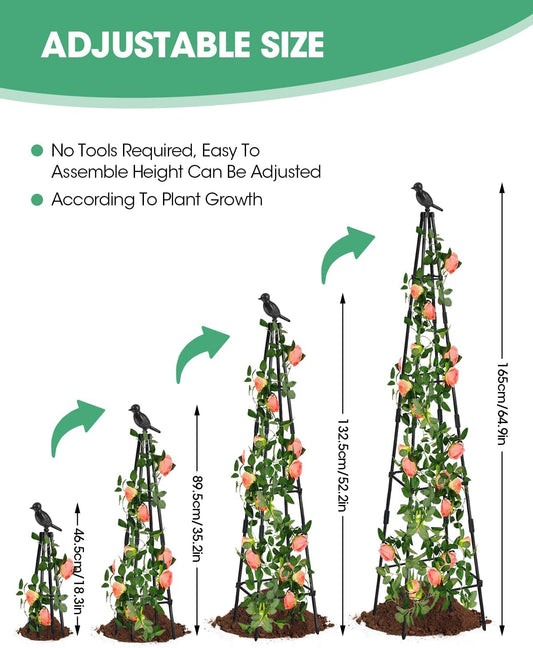 2 Pack Garden Trellis for Climbing Plants Outdoor Indoor Pot 67inch Tall Support for Climbing Vines Vegetables Plants Garden Obelisk Trellis Tomato cage