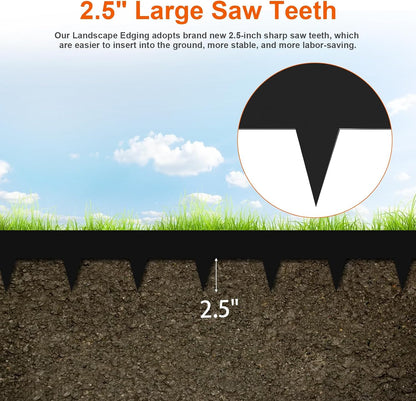 40“L X 4.5" H Metal Landscape Edging, Heavy Duty Galvanized Steel Garden Edging,10 Pack Garden Edging Border for Lawn, Flower Bed, Yard (Black)