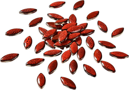 Red Petal Ceramic Tiles Mosaic Tiles, Bulk Ceramic Mosaic Pieces Stepping Stone Crafts Making Supplies for Home Outdoor Floor Vase Tabletop Decoration - 70pcs