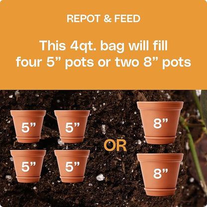 Flourish Plant Organic Houseplant Soil – 4 qt Potting Mix for Indoor Plants, Boosts Roots & Reduces Transplant Shock, with Peat for Moisture Retention, USA Made