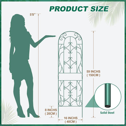 4 Pack Metal Garden Trellis for Climbing Plants,Green Metal Garden Trellis for Vines Plant Rose Vegetable Support,Large Decorative Outdoor Trellis