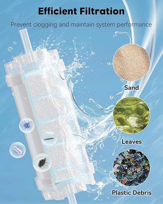 Pawfly Misters for Outside Patio, 50 ft Outdoor Misting Cooling System with 15 Brass Mist Nozzles Water Accessories, Water Misting System for Garden Backyard Greenhouse Trampoline Pool