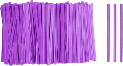 HARFINGTON 1000pcs Bag Twist Ties 3.5" Reusable Kraft Paper Twist Ties Wire Cable Ties for Party Bread Candy Cake, Purple
