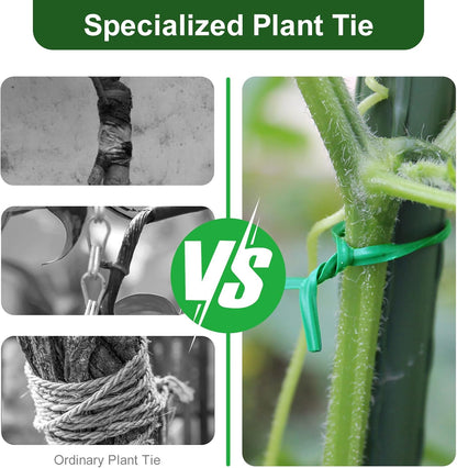 328feet Plant Ties with Cutter, Twist Ties for Tomato Vines and Garden Plants, Adjustable Length Garden Wire for Plants