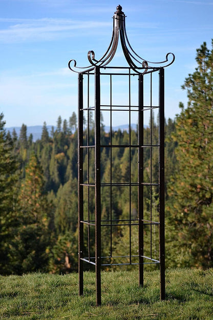 H Potter Trellis Obelisk for Climbing Plant Large Garden Wrought Iron Ornamental for Patio Deck