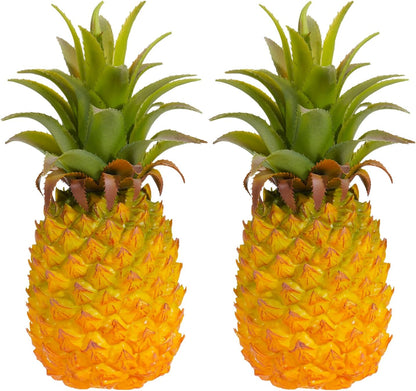 QIRMIZI 2 Pack Artificial Pineapple -Simulated Fruit Decoration, Lifelike Fake Fruit Model, Perfect for Home Decor, Kitchen, Party & Photography Prop – Realistic & Eco-Friendly,Yellow Meduim