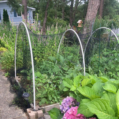 Junflying Bird Netting, 25x25 FT – 1/2" Mesh, Woven Black Netting for Garden Protection with Ties, Protects Vegetables, Fruit Trees, Blueberry Bushes & Strawberry Plants