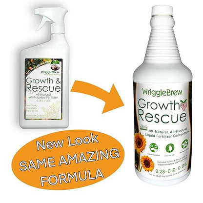 Organic Liquid Fertilizer Concentrate from Worm Castings. Non-toxic, All-Purpose, Plant Food for Gardens, Vegetables, Fruits, Houseplants, Seed Starters, and Ornamentals. (32 Fluid Ounces)