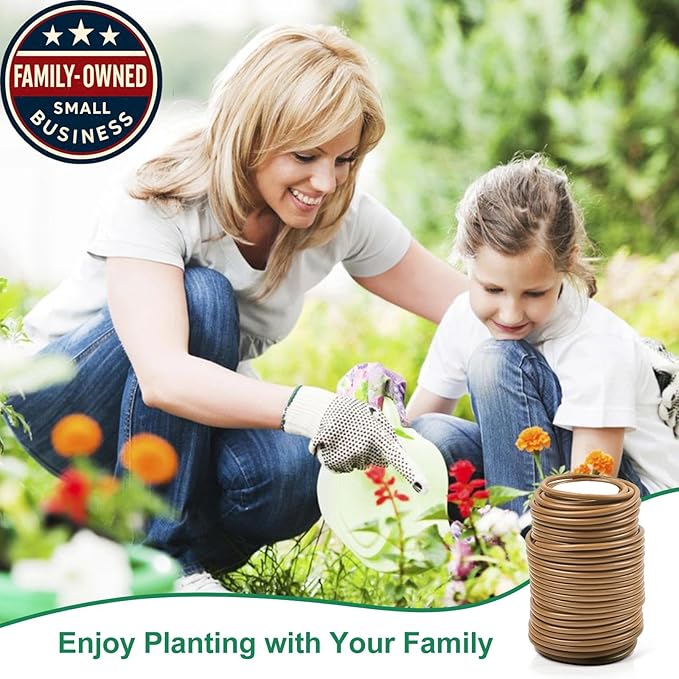 Decoroca Soft Plant Ties for Support - 65.6' Reusable Waterproof Plant Wire, Garden Twist, Office Organization and Decoration Binding（3pcs/Brown）