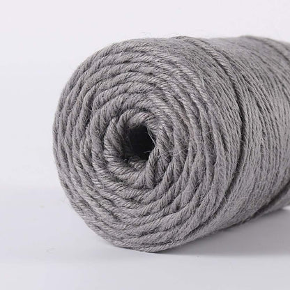 Tenn Well Grey Jute Twine, 328 Feet 3mm Thick Twine Rope for Gift Wrapping, Crafting, Packing, Gardening, DIY Projects