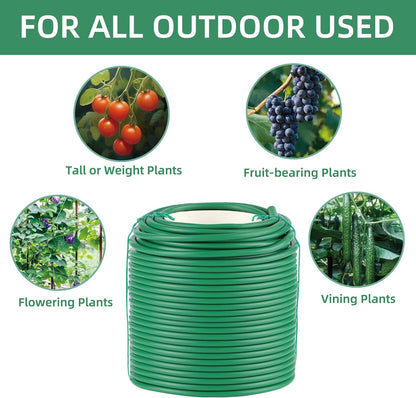 Soft Plant Ties, 164ft Garden Wire, 3.5mm Flexible Garden Ties for Climbing Plants, Tomato, Vines Plant, Flowers, Roses Plant Support