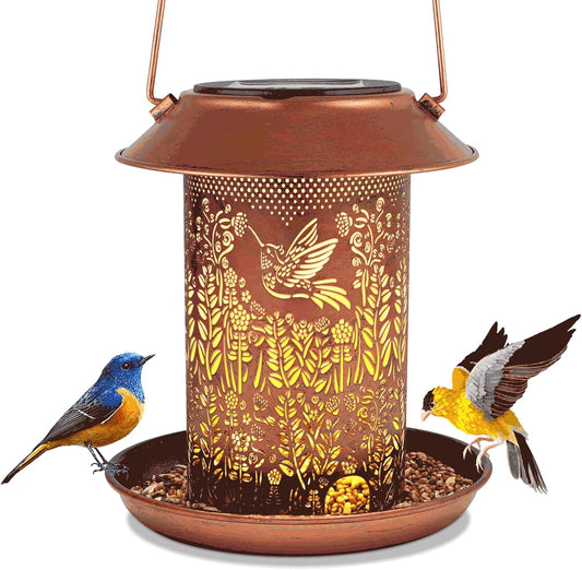 Bird Feeders for Outdoors Hummingbird Garden Decor Mothers Day Birthdays Gifts for Women Mom Grandma Solar Lanterns Outdoor Waterproof Metal Solar Decoration OutsideLED Lanterns for Yard, Patio Deals